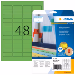 HERMA 4369, Verde, Etichetta per stampante autoadesiva, A4, Carta, Laser/Inkjet, Rimovibile