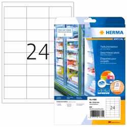 HERMA 4389, Bianco, Etichetta per stampante autoadesiva, A4, Carta, Laser/Inkjet, Permanente