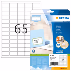 HERMA 4504, Bianco, Carta, Laser/Inkjet, Opaco, Permanente, Rettangolo con angoli arrotondati