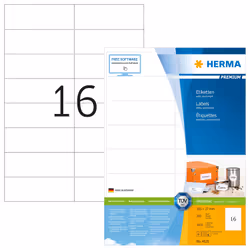 HERMA 4620, Bianco, Etichetta per stampante non adesiva, A4, Carta, Laser/Inkjet, Permanente