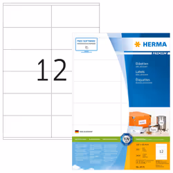 HERMA 4635, Bianco, Rettangolo, Permanente, Carta, Opaco, Laser/Inkjet