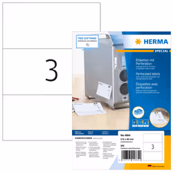 HERMA 4664, Bianco, Etichetta per stampante autoadesiva, A4, Carta, Laser/Inkjet, Permanente
