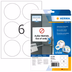 HERMA 5068, Bianco, Etichetta per stampante autoadesiva, A4, Carta, Laser/Inkjet, Rimovibile
