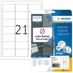 HERMA 5074 etichetta autoadesiva Rettangolo con angoli arrotondati Rimovibile Bianco 525 pz