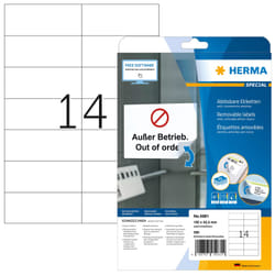 HERMA 5081 etichetta autoadesiva Rettangolo Rimovibile Bianco 350 pz