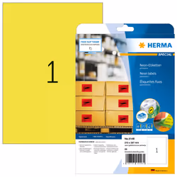 HERMA 5148, Giallo, Rettangolo, Permanente, Carta, Opaco, Laser/Inkjet