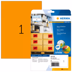 HERMA 5149, Arancione, Rettangolo, Permanente, Carta, Opaco, Laser/Inkjet