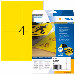 HERMA 8032, Giallo, Etichetta per stampante autoadesiva, A4, Laser, Permanente, Opaco