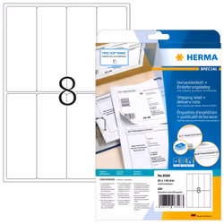 HERMA 8326, Bianco, Carta, Laser/Inkjet, Opaco, Permanente, Rettangolo con angoli arrotondati