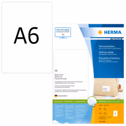 HERMA 8689, Bianco, Carta, Laser/Inkjet, Opaco, Permanente, Rettangolo con angoli arrotondati