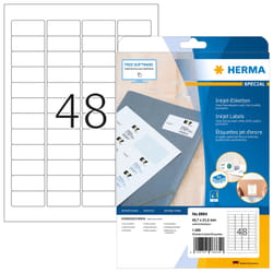 HERMA 8864 etichetta autoadesiva Rettangolo con angoli arrotondati Permanente Bianco 1200 pz