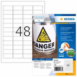 HERMA 9536, Bianco, Rettangolo, A4, Universale, Polietilene, Opaco