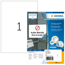 HERMA 10315 etichetta autoadesiva Rettangolo con angoli arrotondati Rimovibile Bianco 100 pz