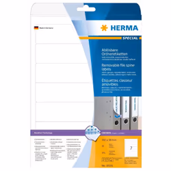 HERMA Movables 192x38mm, Bianco, 192 x 38 mm, 175 pz, 25 fogli, A4