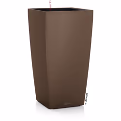 LECHUZA CUBICO Color 30 All-in-One Set, Vaso a cubo, Libera installazione, Polipropilene (PP), Marrone, Interno, Nero