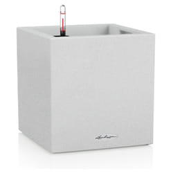 Lechuza - Vaso da interno e esterno canto Stone Low 30 cm - Bianco quarzo - Bianco quarzo