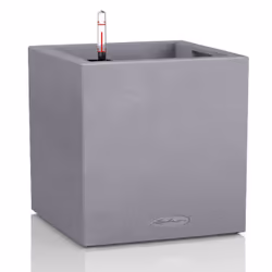 LECHUZA Canto Stone 40 low, Fioriera, Libera installazione, Polipropilene (PP), Grigio, Cubo, Interno/esterno