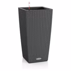 LECHUZA CUBICO Cottage 40 All-in-One Set, Vaso a cubo, Libera installazione, Polipropilene (PP), Grigio, Interno/esterno, Ner ...