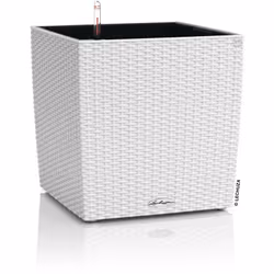 LECHUZA CUBE Cottage 30 All-in-One Set, Vaso a cubo, Libera installazione, Polipropilene (PP), Bianco, Interno/esterno, Nero