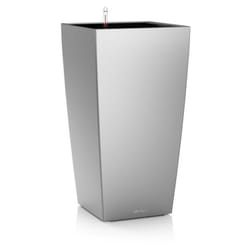 Lechuza - Vaso da interno e esterno cubico Premium 40 cm - Argento Metallizzato - Argento Metallizzato