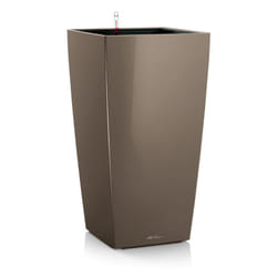 Vaso da interno e esterno cubico Premium 30 cm - Tortora Lucido - Tortora Lucido