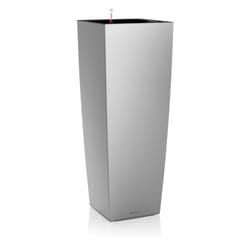 Vaso da interno e esterno CUBICO Premium Alto 40 cm - Argento Metallizzato