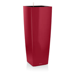 Vaso da interno e esterno cubico Premium Alto 40 cm - Rosso Scarlatto Lucido - Rosso Scarlatto Lucido
