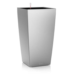 LECHUZA Cubico 22 Interno Tavolo con vaso Libera installazione Polipropilene (PP) Argento