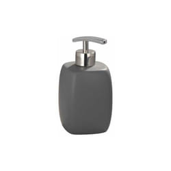 Wenko - Distributore di Sapone Liquido Faro, Capacità 410ml, Ceramica, 8x15,5x8 cm, grigio