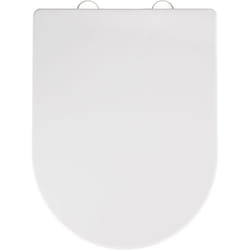 WENKO Copriwater Premium Calla con freno di caduta, copriwater sganciabile con fissaggio in acciaio inox, Termoplastico, 35,5x47 cm, Bianco