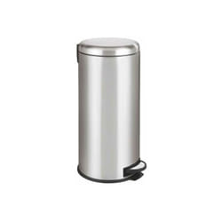 Wenko - Portarifiuti a pedale Leman Easy-Close acciaio inox