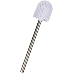 Wenko - Spazzola wc di ricambio per porta-spazzola wc con manico in acciaio inossidabile opaco, Polipropilene, ø 8x35 cm, bianco