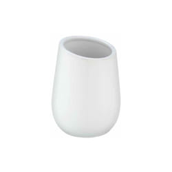 Wenko - Portaspazzolino Badi, bicchiere in ceramica con superficie opaca, bicchiere per il bagno per riporre spazzolini e dentifricio, Ceramica, ø