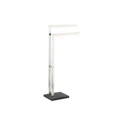 WENKO Portasciugamani da bagno a terra, con 2 barre, Slate Rock, base in poliresina effetto ardesia - acciaio inox, 43,5x86,5x20 cm, opaco