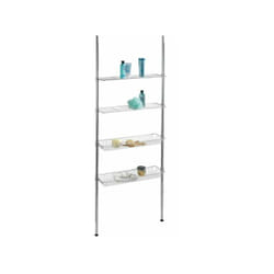 Scaffale per bagno, scaffale telescopico, Ellera, in acciaio, 71x65-285x20 cm, Lucido - Wenko