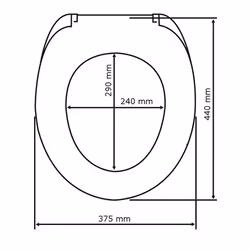 WENKO 18796100 sedile WC Coperchio rigido da WC Duroplast, Acciaio inox Nero, Bianco - Vista aggiuntiva 5