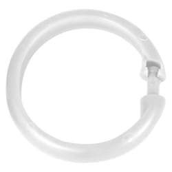 Wenko - Anelli per tenda da doccia, set di 12 anelli per appendere la tenda da doccia alla barra, formato grande, design rotondo, Plastica, ø6 cm,