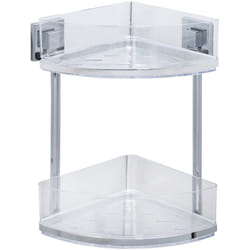 Vacuum-Loc® portaoggetti angolare a 2 piani in acciaio inox Quadro Wenko