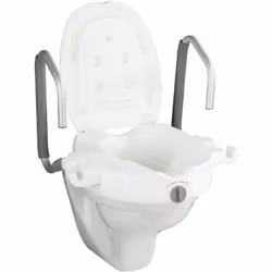 Il rialzo comfort per il WC Secura con maniglie di supporto garantisce una posizione seduta più confortevole grazie al sedile ...