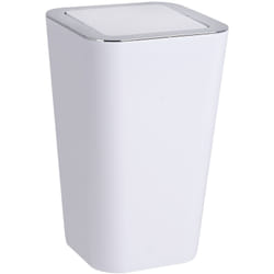 Wenko - Portarifiuti con coperchio basculante Candy bianco