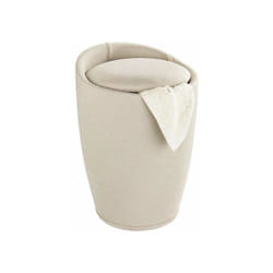 Sgabello portabiancheria Candy beige look tipo lino WENKO
