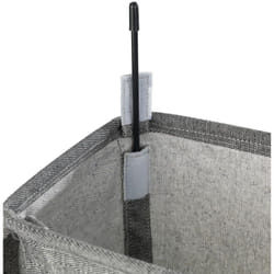 Raccolta biancheria Corno Prime Nero/Bianco, cesto per la biancheria, 43 l, con coperchio, Nero, Poliestere nero, Cotone bianco, Polipropilene nero