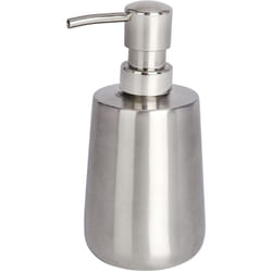 Wenko - Distributore di Sapone Liquido, Solid, Capacità 420 ml, Acciaio Inox, 8x16x9 cm, Opaco
