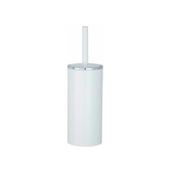 Spazzola wc in silicone Inca, design chiuso, spazzola wc nera, plastica, ø 10,5x34 cm, bianco - Wenko