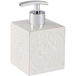 Wenko - Dispenser sapone Cordoba bianco ceramica Capacità: 0.5 l, Ceramica, 8.5 x 13 x 8.5 cm, Bianco