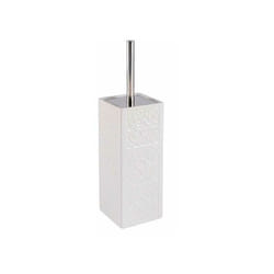 Wenko - Spazzola wc in ceramica Cordoba, spazzola wc in silicone, spazzola wc nera, Ceramica, 35x9,5x9,5cm, bianca