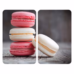 WENKO Macarons, Rettangolare, Vetro, Plastica, Multicolore, Prodotti da panetteria, Frutta e verdura, Immagine, 300 mm