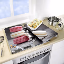 WENKO Macarons tagliere da cucina Rettangolare Vetro, Plastica Multicolore