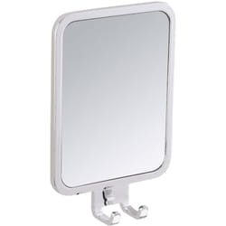 Wenko - Specchio antiappannamento in acciaio inox Premium Plus, Acciaio inossidabile, 13.5 x 20.5 x 6.5 cm, Lucido