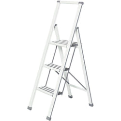 Scaletta pieghevole aluminio 3 gradini bianca Wenko